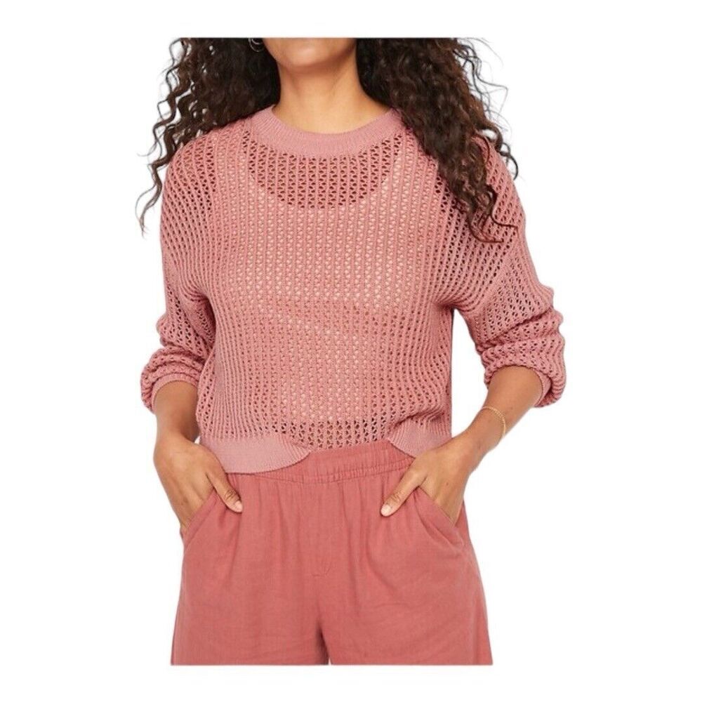 Old Navy Crochet Open Knit Sweater S Coquette Girl Boho Oversized Drop Shoulder
